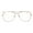 Matte Rose Gold, variant on Trendy Oversized Officer Style Tear Drop Shape Metal Clear Lens Eyeglasses Shiny Silver