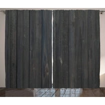 Dark Grey Curtains 2 Panels Set Wood Fence Texture Image Rough