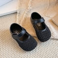 thumbnail image 5 of Gpaecead Girls Woven Mary Jane Flat Shoes Closed Toe Soft Sole Hook And Loop Adjustable Spring Summer Casual Shoes,Black, 5 of 6