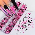 thumbnail image 3 of 12 Grids Pink Love Heart Nail Art Glitter Sequins Valentine Decoration Butterfly Star Round Flakes Manicure Supplies Accessories, 3 of 4