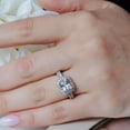 thumbnail image 4 of Sterling Silver 925 Rhodium Plated Pave Clear Cluster Square Ring White Cubic Zirconia Female Size 7, 4 of 4