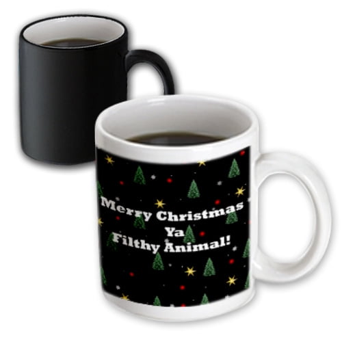 3drose Merry Christmas Ya Filthy Animal With Black Background Magic Transforming Mug 11oz Walmart Com Walmart Com