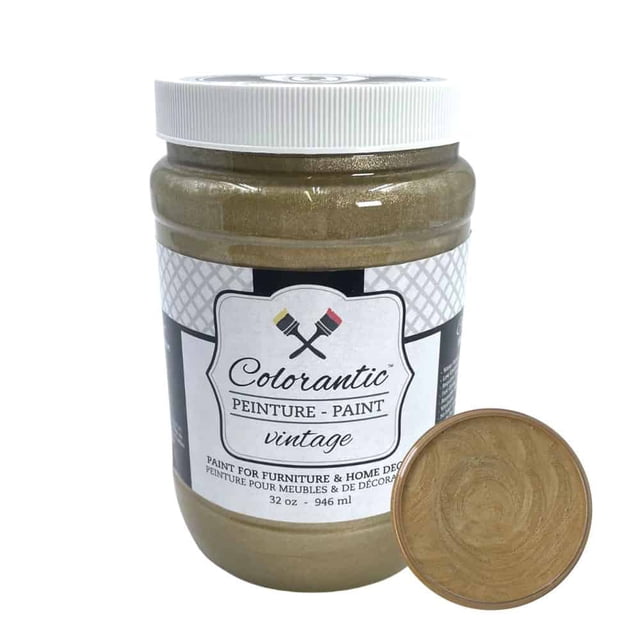 Colorantic | Furniture Gold Metallic Chalk Paint for Furniture | Arts and Craft DIY Projects (Gold, 32 oz)
