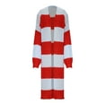 thumbnail image 5 of Womens Long Cardigan Lightweight Color Block Open Front Sweater Long -Sleeve Casual Loose Knitted Top Coats (Red XL), 5 of 6