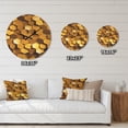 thumbnail image 4 of Designart 'Golden Honeycomb Texture Wall ' Modern Wood Wall Clock, 4 of 5