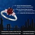 thumbnail image 2 of Gem Stone King 925 Sterling Silver Red Rhodolite Garnet and Pink Lab Grown Diamond Engagement Ring for Women | 2.50 Cttw | Oval 9X7MM | Gemstone January Birthstone | Size 8, 2 of 6