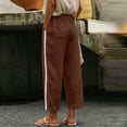 thumbnail image 6 of Hurxie Women Side Stripe Pants Y2k Elastic Waist Wide Leg Baggy Track Pant Lace Trim Parachute Pants with Pockets Coffee,3XL, 6 of 7