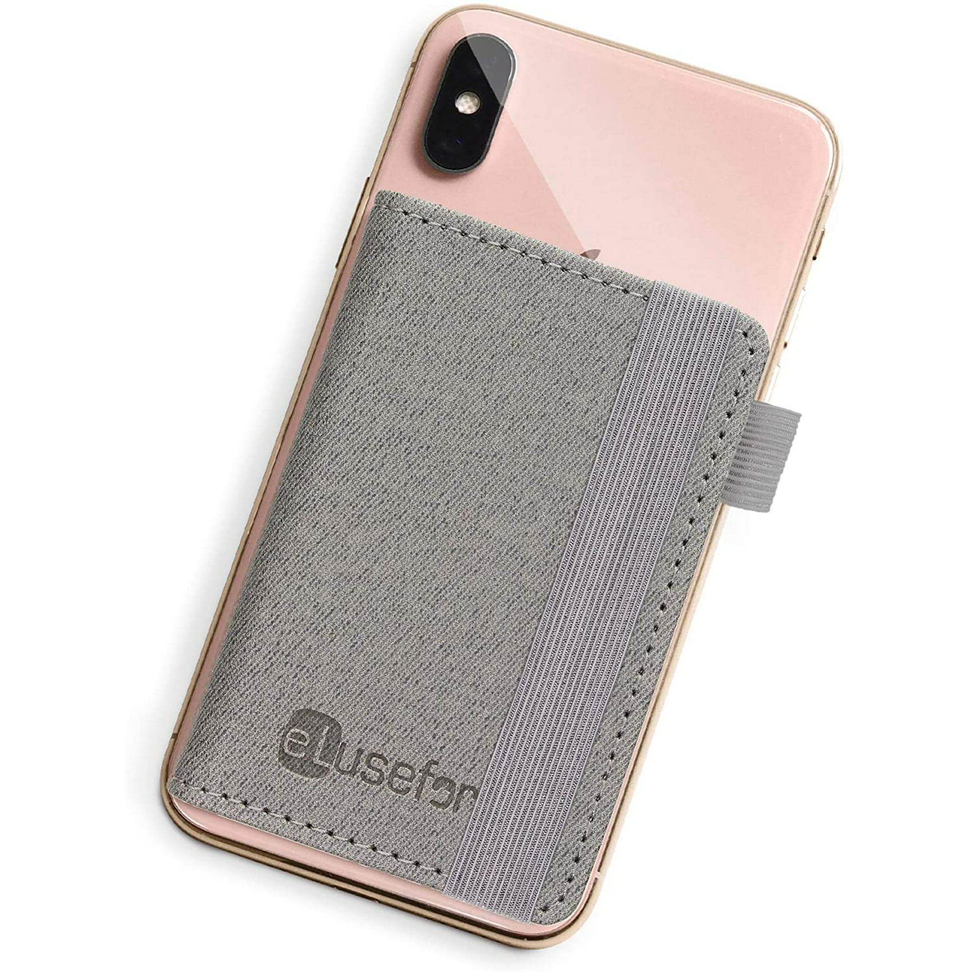 Stick-On Phone Wallet for Back of iPhone or Android Case | 6 Sleeve Credit Card  Holder - Pocket for Cards, Money & ID - Built-in Stand - Waterproof  Material - Travel, Work