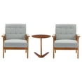 thumbnail image 6 of Luccalily Leisure Chair Set of 2 with Side Table, Mid Century Modern Accent Chair, Wood and Fabric Armchairs Side Chair, Lounge Reading Comfy Arm Chair for Living Room, Bedroom, Office, 6 of 13