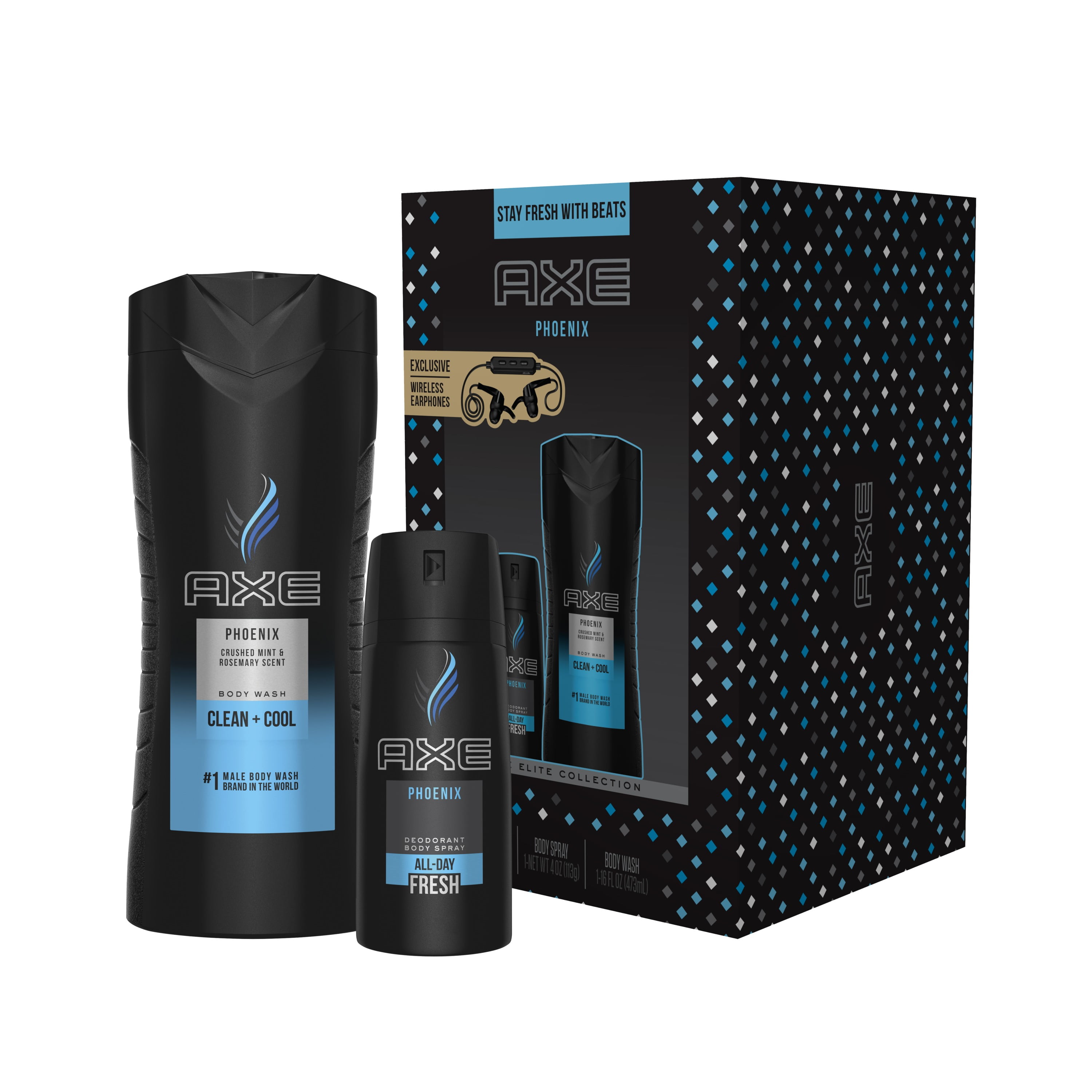 AXE 3Pc Phoenix Gift Set for Men with BONUS Wireless Earphones (Body