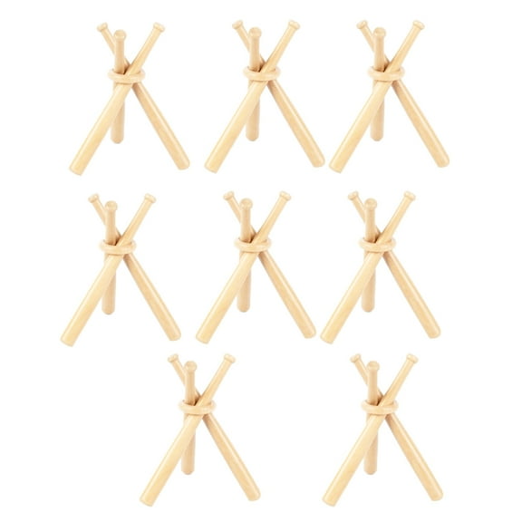 8 Sets Baseball Stand Holders for Balls Display Bat Wooden Holder
