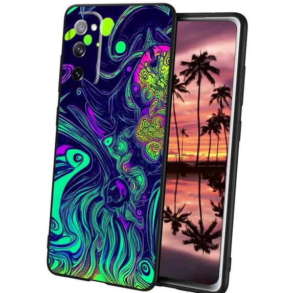 Compatible with Samsung Galaxy S20 FE Phone Case, Psychedelic-Trippy-Alien-Art-Visuals-Colours18 Case Men Women, Flexible Silicone Shockproof Case for Samsung Galaxy S20 FE