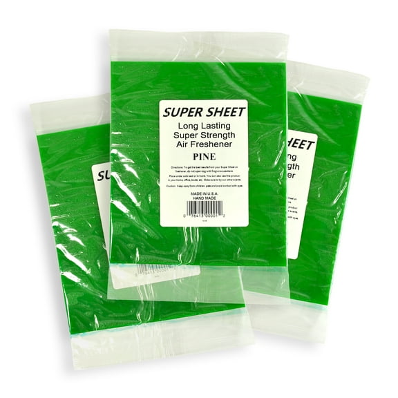 Jenray Super Sheet Large (8"x7") Under Seat Car Air Freshener, 3-Pack (Pine)