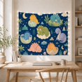 thumbnail image 5 of Cute Sleeping Baby Dinosaurs in Night Sky with Moon and Stars, Whimsical Cartoon Illustration for Kids, Dreamy Nursery Wall Decor, Christmas Gift Tapestry Wall Hanging for Bedroom and Nursery, 5 of 7