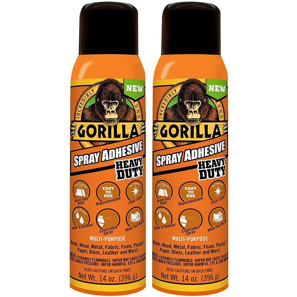 Gorilla SSXTQNZZ 6301502 Spray Adhesive, Clear, 2 Pack (14 Oz/Pack