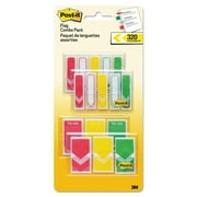 Post-it Arrow Flags Value Pack 320 x Red, 200 x Yellow, 320 x Green - 0.50" , 1" - Arrow - Red, Yellow, Green, White - 320 / Pack