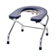 thumbnail image 1 of MERIGLARE Bathroom Toilet Seat Commode Stool Strong Load Capacity Comfortable Non-Slip Pad Black 33cm High, 1 of 9