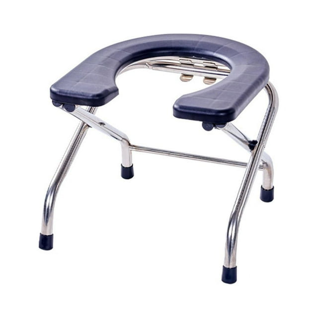Milaget Bathroom Toilet Seat Commode Stool Strong Load Capacity Comfortable Non-Slip Pad Black 33cm High