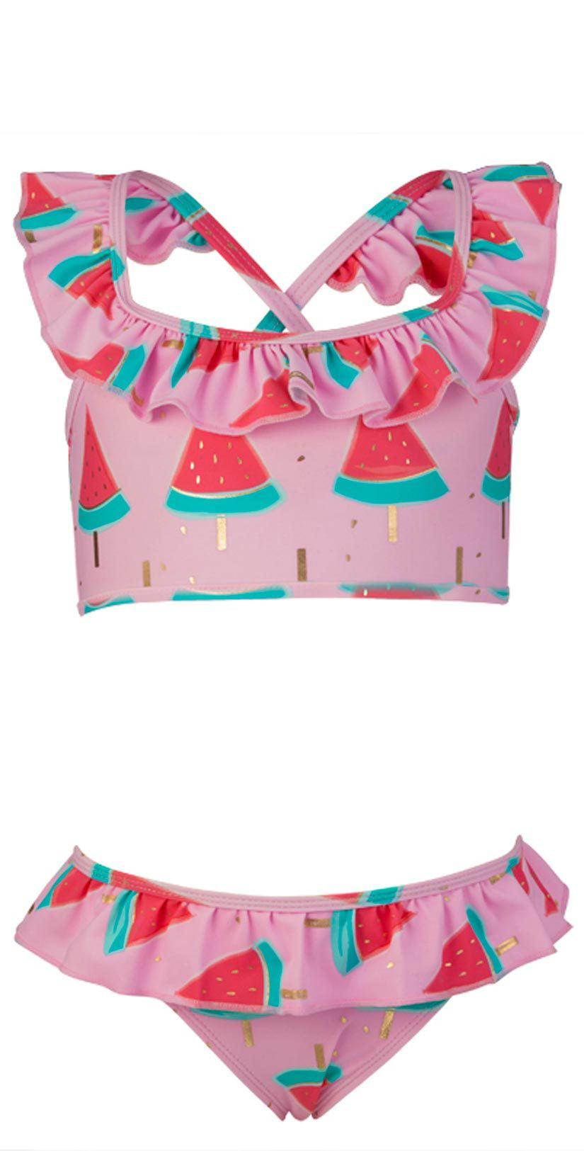 Snapperrock Watermelon Sports Ruffle Girls Bikini Set G15029 Pink / 2 ...