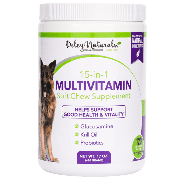 Deley Naturals 15in1 Dog Multivitamin Treats Immune System, Skin