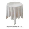 thumbnail image 3 of Kumdkd White Lace Tablecloth 35.43in Round, Embroidered Sheer Table Cover with Non-Slip Hem for Home Restaurant Cafe, Polyester Elegant Dining Decor, 3 of 6