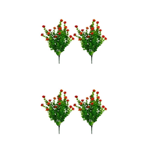 Matsuzay 2 bolsas de eucalipto de 7 puntas simuladas de alta rentabilidad: planta de agua simulada ecológica y versátil, color rojo brillante rojo brillante 2Conjunto