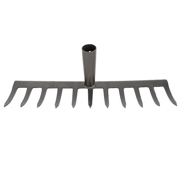1 rastrillo de hierro para jardín.