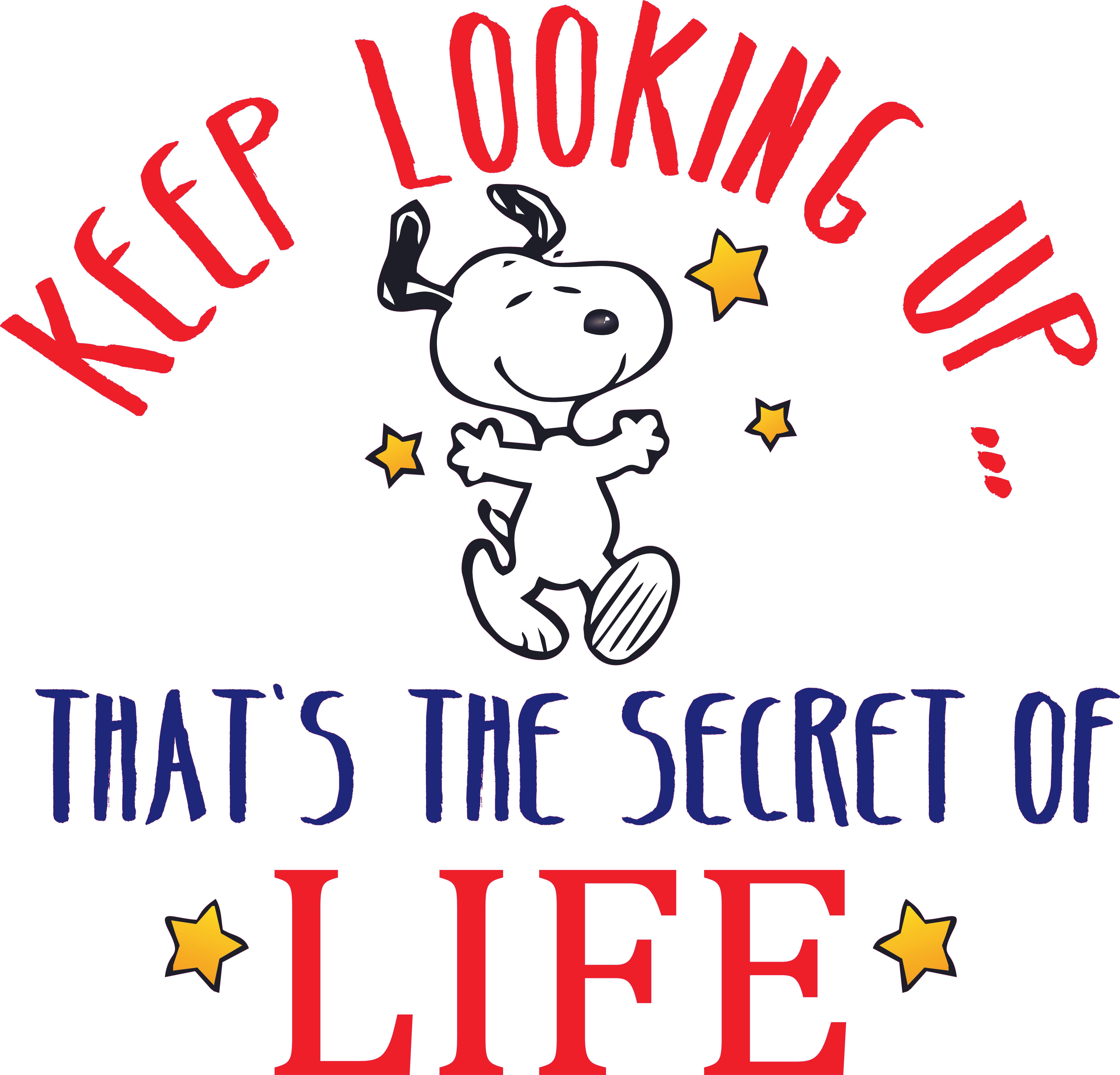Kids Bedroom Iconic Cartoon Dog Character Snoopy Quotes Wall Decor Design Keep Looking Up That S The Secret Of Life 19 X Vinyl Adhesive Home Art The Super Beagle Removable