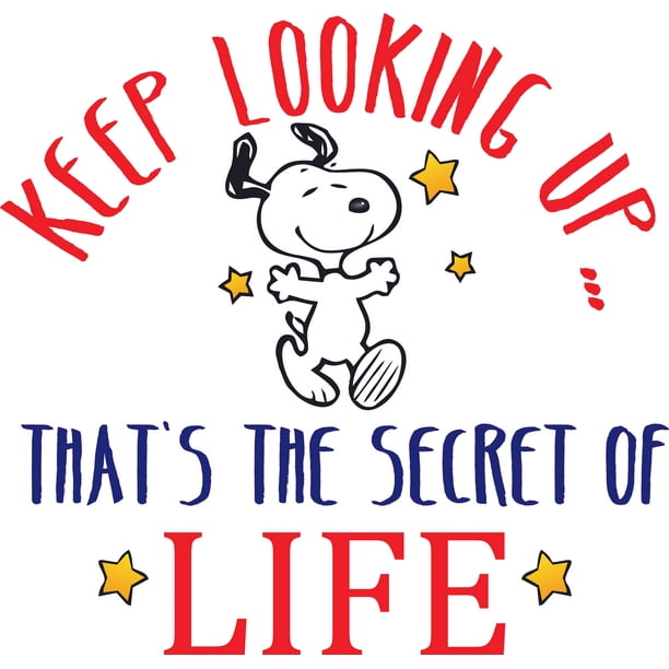 Kids Bedroom Iconic Cartoon Dog Character Snoopy Quotes Wall Decor Design Keep Looking Up That S The Secret Of Life 19 X Vinyl Adhesive Home Art The Super Beagle Removable