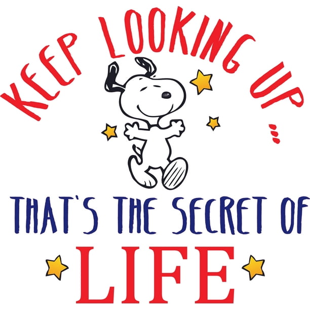 Kids Bedroom Iconic Cartoon Dog Character Snoopy Quotes Wall Decor Design Keep Looking Up That S