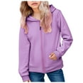 thumbnail image 3 of newwalpole Boys Girls Zipper Sweatshirt Youth Solid Classic Hoodies Soft Full Zip Hooded Sweatshirts for Teens Kids Unisex Purple for Size 3-4 Years, 3 of 8