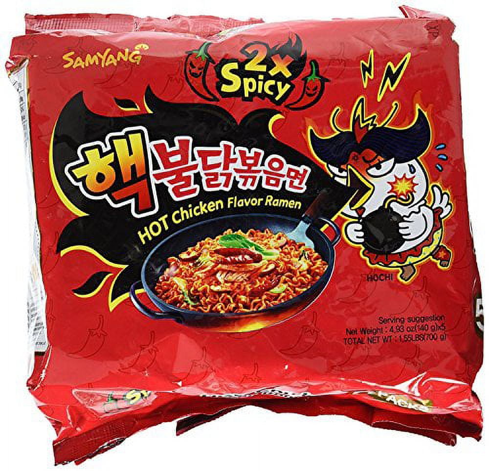 NineChef Bundle - Samyang Ramen Korean Noodles Hot / Mild / Stir Fries / Soups (2x Hack Buldak .5Pack)+ 1 NineChef ChopStick