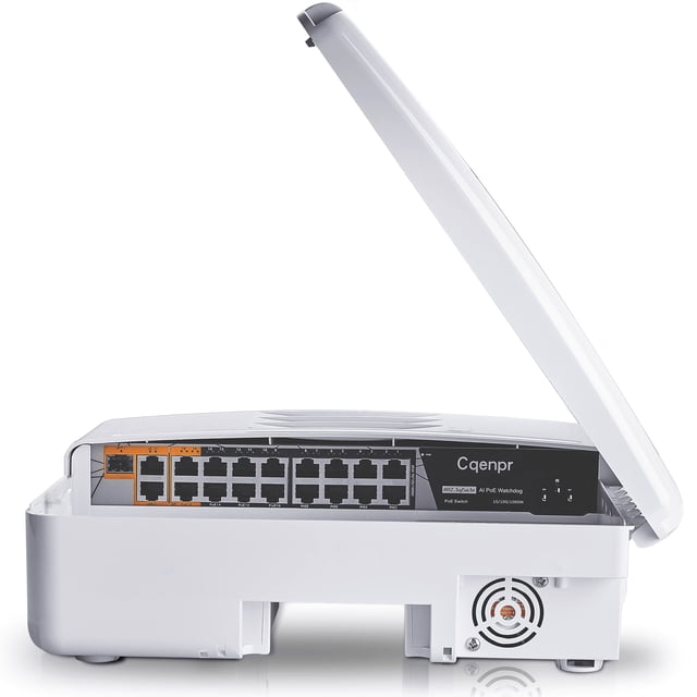Conmutador Poe exterior Cqenpr de 19 puertos IEEE802.3af/AT/BT 250W