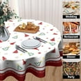 thumbnail image 4 of Christmas Tree Round Table Cloth - Winter Snowflakes Tablecloth 60 Inch Xmas Trees Snow Table Covers for Kitchen Party Dinner Tabletop Decoration, 4 of 5