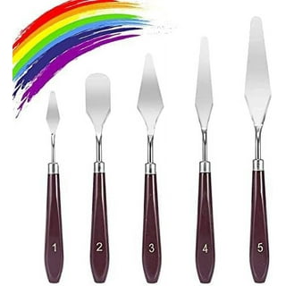 5pcs/set Wooden Handle Professional Stainless Steel Cake Spatula Shovel  Palette Oil Painting Mixing Knife Art Supplies for Artist Canvas Oil Paint