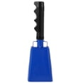 thumbnail image 1 of Cencerro de acero azul con mango para animar en eventos deportivos, partidos de fútbol y fiestas. Generador de ruido fuerte para uso escolar y agrícola., 1 of 7