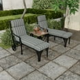 thumbnail image 2 of Jordan Manufacturing 72" x 22" Conway Smoke Grey Stripe Rectangular Outdoor Chaise Lounge Cushion with Ties and Hanger Loop, 2 of 12