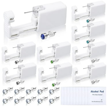 10 Packs Self Ear Piercing Kit, Home Piercing Kit Disposable Ear Piercing Gun Kit with 5mm Stainless Steel Earring Studs for Beginner Pierce Your Own Ears