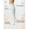 thumbnail image 3 of HUGH UGOLI Women Cotton Knee High Socks, Long Dress School Uniform Socks for Girls, Soft & Lightweight Boot Socks, Shoe Size: 8-11, White / Black, 4 Pairs, 3 of 6