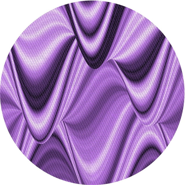 Ahgly Company Tapis de Zone Rond Violet pour Intérieur, Lavable à la Machine, Style Transitionnel, 7 Pieds Rond