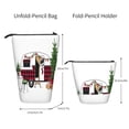 thumbnail image 2 of Lsque Vintage Buffalo Plaid Christmas Camper Pattern Telescopic Pencil Bag Pen Holder Stationery Case, Stand-up Retractable Transformer Bag Organizer, 2 of 6