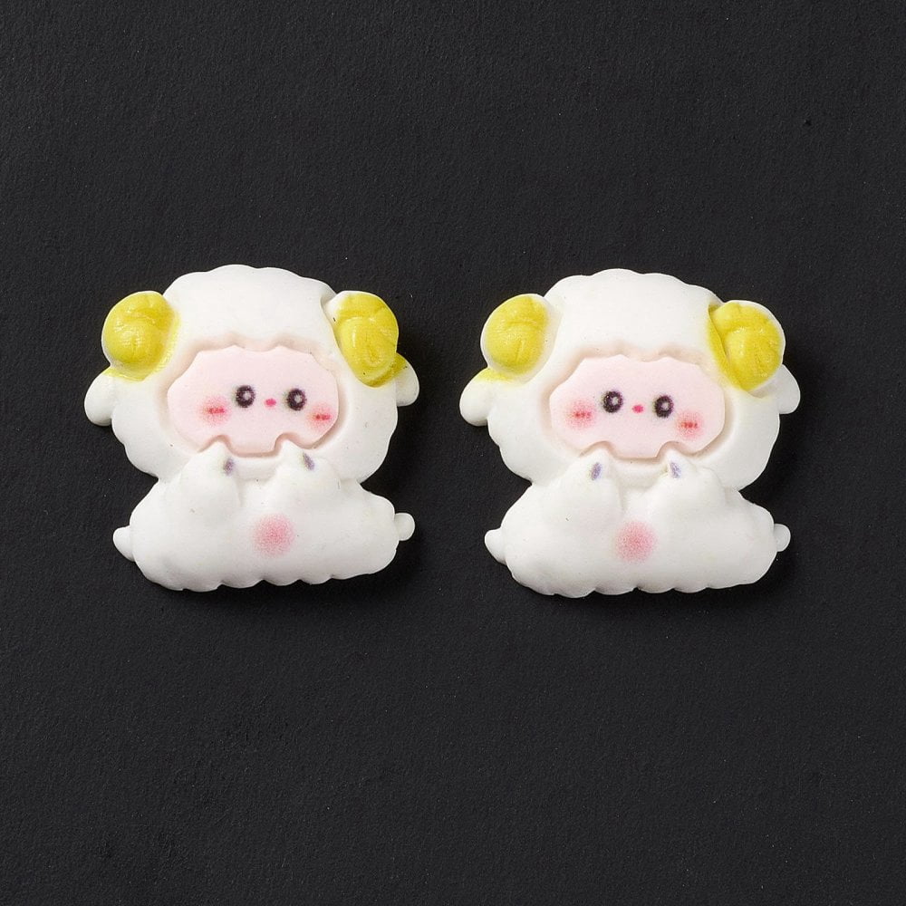 BEEFLYING 100Pcs Assorted Animal Flatback Resin Charm Happy Face Slime Opaque Charm Heart Animal Epoxy Slime Charm for DIY Jewelry Craft