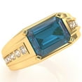 thumbnail image 2 of Men's Lab-Created Alexandrite Diamond Channel Ring In Solid 14k Yellow Gold, 2 of 6
