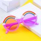 thumbnail image 1 of Gafas de sol para niños, unisex, de goma, polarizadas, lindas, arcoíris, para bebés, niñas, niños, con estuche para gafas para niños (púrpura Feliz Sencillez, 1 of 5