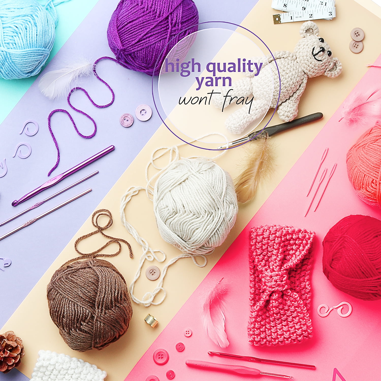 Craftbud Crochet Counter, Crochet Hook Set with Crochet Needles and  Accessories, 23pc 