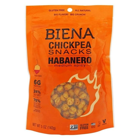 Biena Habanero Medium Spicy Chickpea Snacks, 5 oz