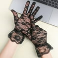 thumbnail image 4 of 1 Pair Bridal Gloves Lace Flower Pattern Solid Color Lady Mittens Elegant Short Style Gloves for Wedding Party Prom, 4 of 10