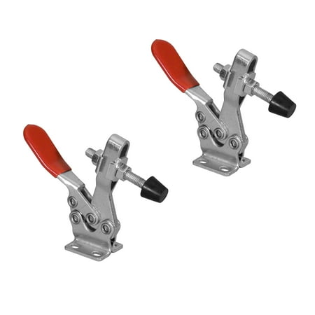 UPC: 0843441100874 | POWERTEC 20325 Quick Release Horizontal Toggle Clamp w Rubber Pressure Tip – Hold Down Hand Tool 500 lb Holding Capacity  225D -2PK