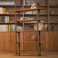 thumbnail image 4 of CONSDAN Industrial Bookshelf, 5 Tier Free Standing Units 70" H, Real Poplar Rustic Bookcase, 4 of 5