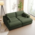 thumbnail image 7 of UIXE Chaise Lounge Indoor Upholstered Corduroy Sofa with Armrest for Living Room Bedroom, Green, 7 of 7